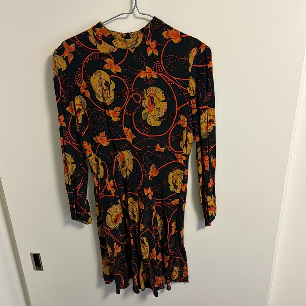 Zara Floral Skater 70s Dress
